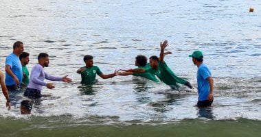 فريق المصري يتألق على شاطئ بورفؤاد وسط أجواء بحرية رائعة